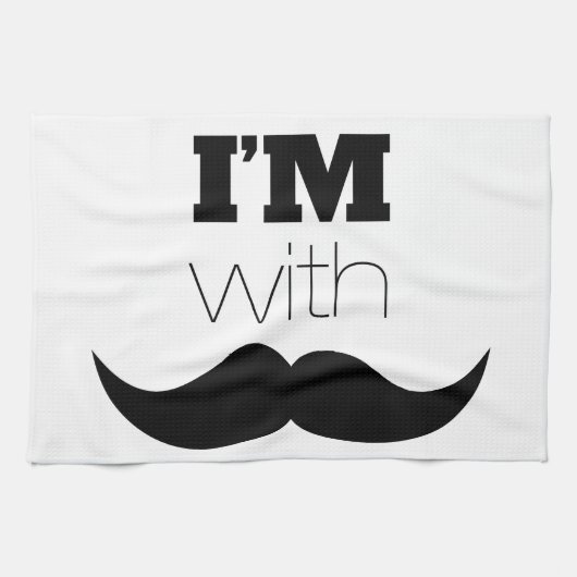 私は口ひげがある キッチンタオル (横)