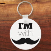 私は口ひげがある キーホルダー (正面)