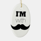 私は口ひげがある セラミックオーナメント (右)