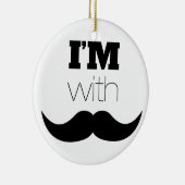 私は口ひげがある セラミックオーナメント (右)