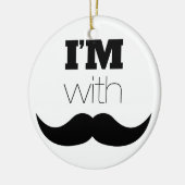 私は口ひげがある セラミックオーナメント (左)