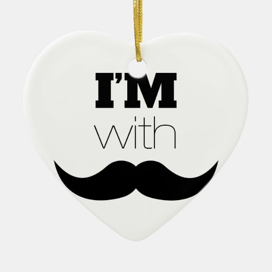 私は口ひげがある セラミックオーナメント (正面)