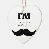 私は口ひげがある セラミックオーナメント (左)