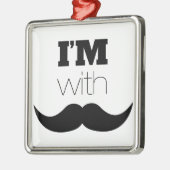 私は口ひげがある メタルオーナメント (左)