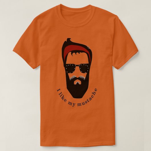 私は口ひげが好きだ Tシャツ (デザイン正面)