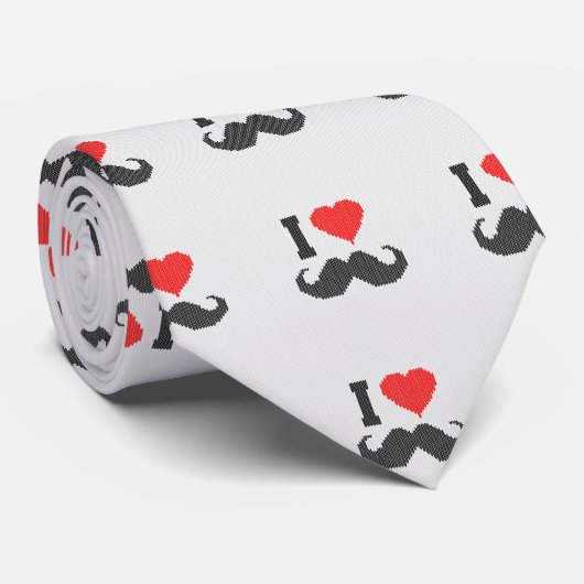 私は口ひげの編み物モチーフスタイル ネクタイ (ロール)