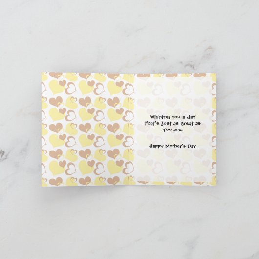 私は口ひげを生やして母の日の挨拶 カード (内部)