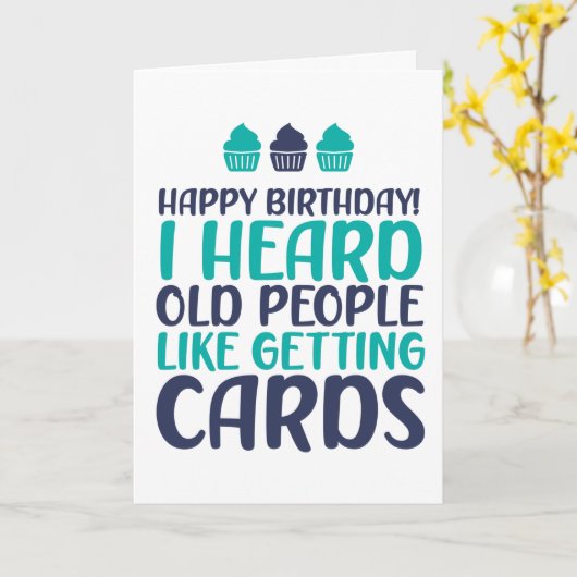 私は古い人のカードの誕生日を聞いたおもしろい カード (黄色い花)