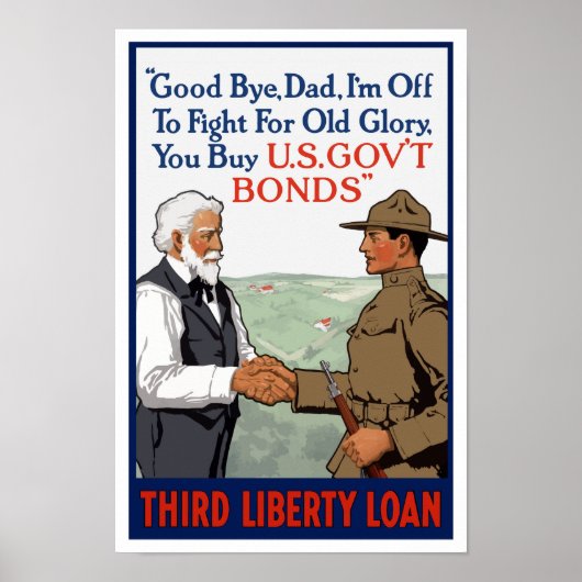 私は古い栄光のために戦いに行く – WW1 ポスター (正面)