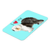 私は古い英語のシェプドッグが大好き マグネット (左側)