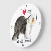 私は古い英語のシェプドッグが大好き ラージ壁時計 (傾斜)