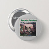 私は古いIHのトラクターを愛します 缶バッジ (正面&裏面)