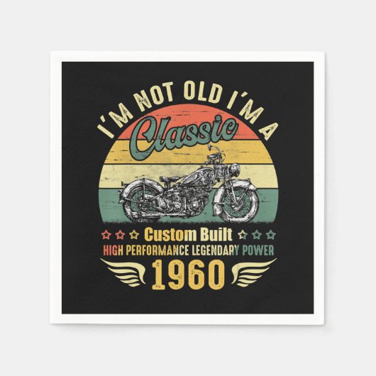 私は古くない私はオートバイおもしろいアートギフト スタンダードカクテルナプキン (正面)
