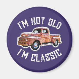 私は古くない私はトラックのグラフィッククラシックトラックである マグネット