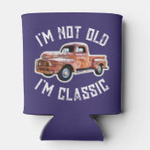 私は古くない私はトラックのグラフィッククラシックトラックである 缶クーラー (裏面)