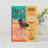 私は古くない私は世紀半ばのパーティーモダン招待状 招待状 (スタンド正面)