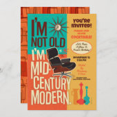 私は古くない私は世紀半ばのパーティーモダン招待状 招待状 (正面/裏面)