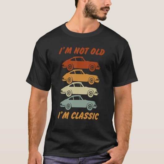 私は古くない私は引用文車のクラシックデザイン4 Tシャツ (正面)