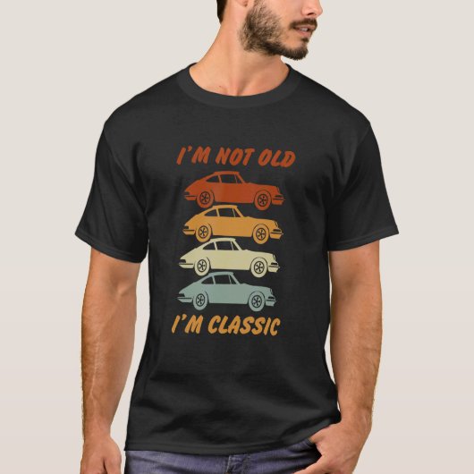 私は古くない私は引用文車のクラシックデザイン4 Tシャツ (正面)