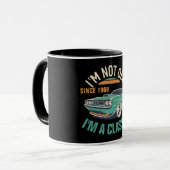 私は古くはないヴィンテージクラシックカーだ マグカップ (正面左)