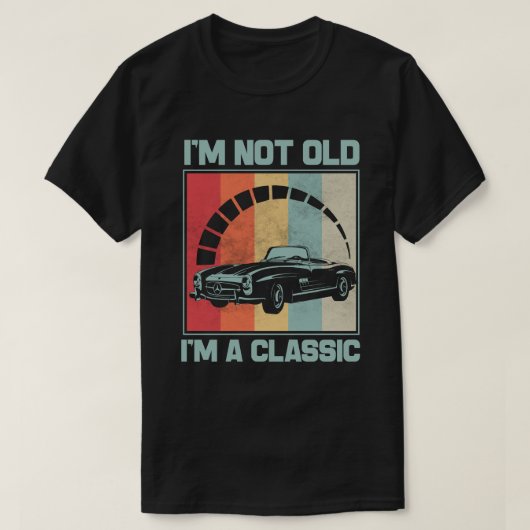 私は古くはない私はクラシック – メルセデスBENZ SL Tシャツ (デザイン正面)