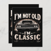 私は古くはない私はレトロのヴィンテージククラシックチャおもしろいー エンクロージャーカード (正面/裏面)