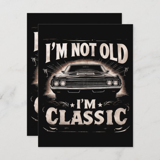 私は古くはない私はレトロのヴィンテージククラシックチャおもしろいー エンクロージャーカード (正面/裏面)