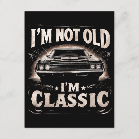 私は古くはない私はレトロのヴィンテージククラシックチャおもしろいー エンクロージャーカード (裏面)