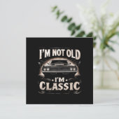 私は古くはない私はレトロのヴィンテージククラシックチャおもしろいー サンキューカード (スタンド正面)