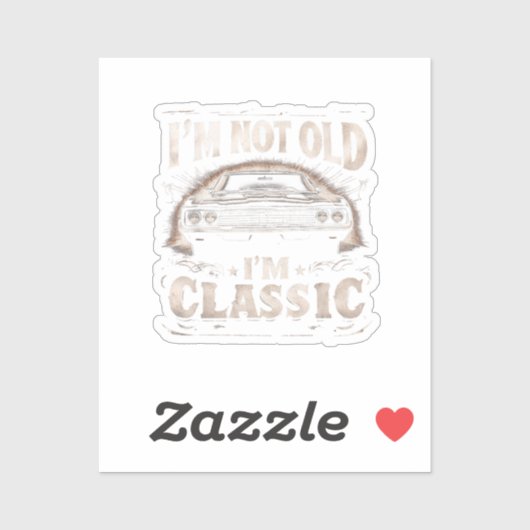 私は古くはない私はレトロのヴィンテージククラシックチャおもしろいー シール (シート)