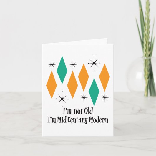 私は古くはない私は世紀中頃の原子モダンダイヤモンド カード (正面)