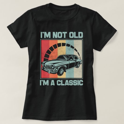 私は古くはない私はAのクラシック- volvo p1800 Tシャツ (デザイン正面)