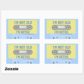 「私は古くはない、レトロだ」 長方形シール (シート)