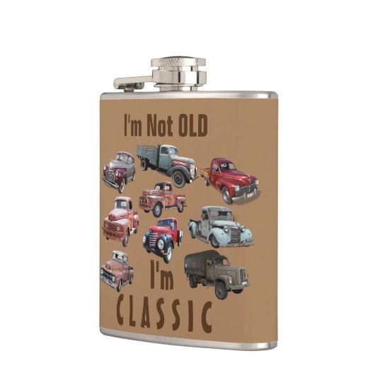 私は古くはない、私は古い車クラシック車の男性のギフトである フラスク (左)