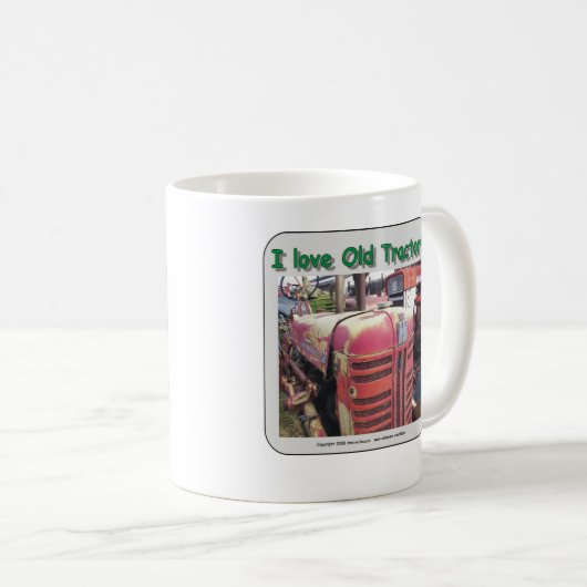 私は古く国際的な収穫機のトラクターを愛します コーヒーマグカップ (正面右)