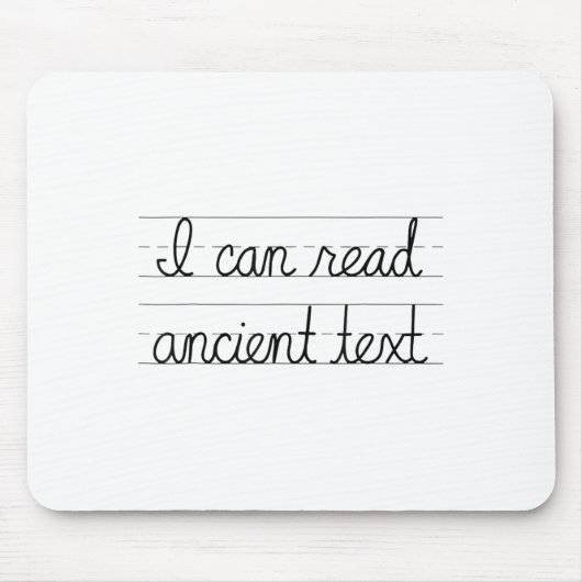 私は古代読の文字ティギフトカーシッおもしろいブWrすることができる マウスパッド (正面)