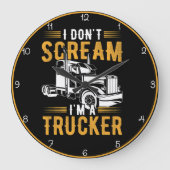 私は叫ばない、私はトラック運転手だ ラージ壁時計 (正面)