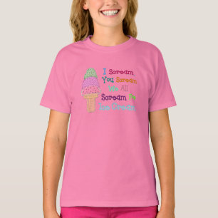 私は叫びのアイスクリームの女の子の信号器のTシャツ叫びます Tシャツ
