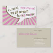 私は叫びます! 叫びます! 私達はすべてアイスクリームのために叫びます! 名刺 (正面/裏面)