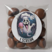 "私は叫ぶ"幽霊シェフおもしろいハロウィーンアイスクリームセント ラウンドシール