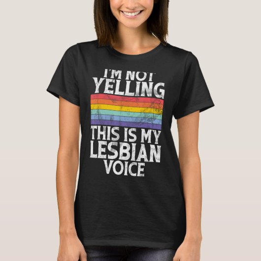 私は叫んでない私のレズビアンの声レズおもしろいブ Tシャツ (正面)