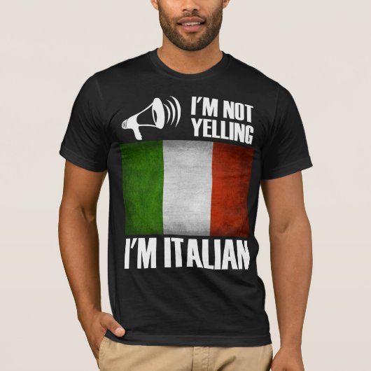 私は叫んでない、私はイタリアイタリアンのおもしろいプライド Tシャツ (正面)
