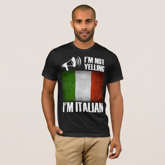 私は叫んでない、私はイタリアイタリアンのおもしろいプライド Tシャツ (正面フル)