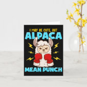 私は可愛いかもしれないが、アルパカはポンチおもしろいボクサーLl カード (黄色い花)