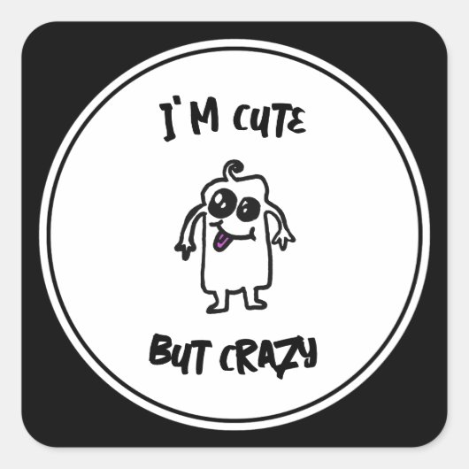 私は可愛いけどドードル熱狂するモンスター スクエアシール (正面)