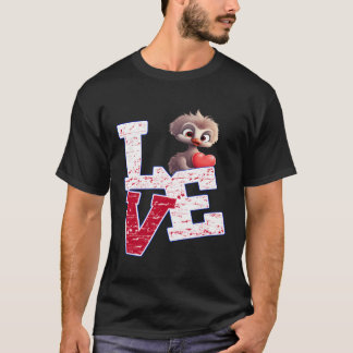私は可愛いベビーダチョウが大好き Tシャツ