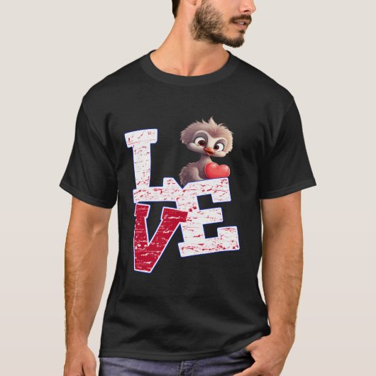 私は可愛いベビーダチョウが大好き Tシャツ (正面)
