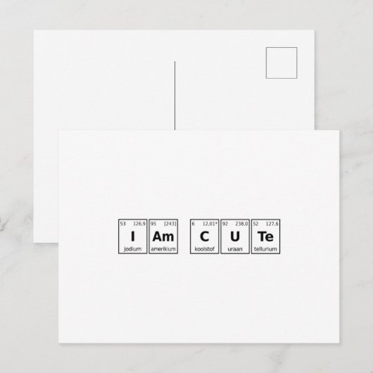 私は可愛い周期表 ポストカード (正面/裏面)
