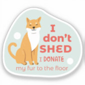 私は可愛い柴犬アクアレッドを流さない シール (正面)