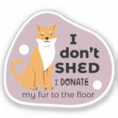 私は可愛い柴犬犬の薄紫を流さない シール (正面)